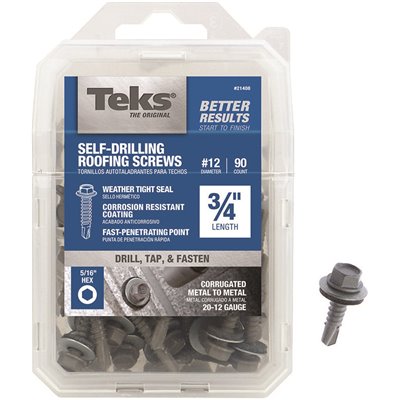 #12X3/4 HEX SCREWS 90PK