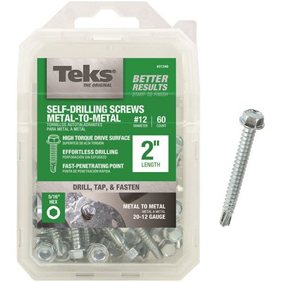 #12X2 HEX SCREWS 60PK