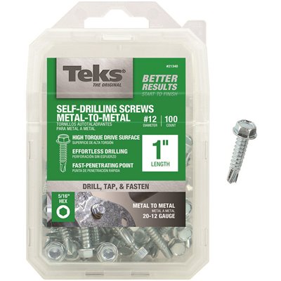 #12X1 HEX SCREWS 100PK