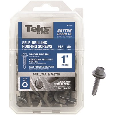 #12X1 HEX SCREWS 80PK