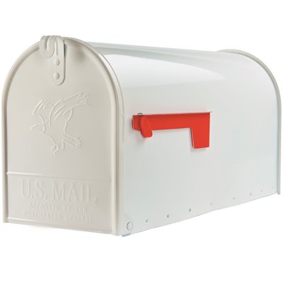 ELITE MAILBOX LARGE POST WHT