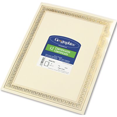 PAPER,CERTIFICATE,12PK,GD