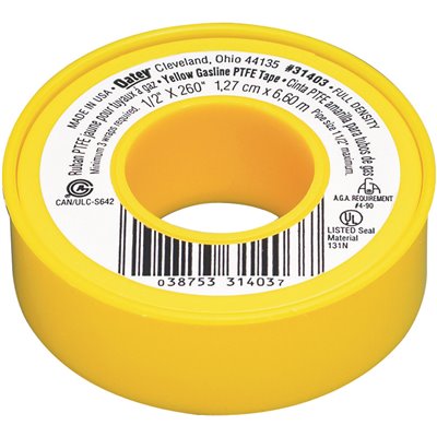 1/2" X 260" YELLOW PTFE TAPE