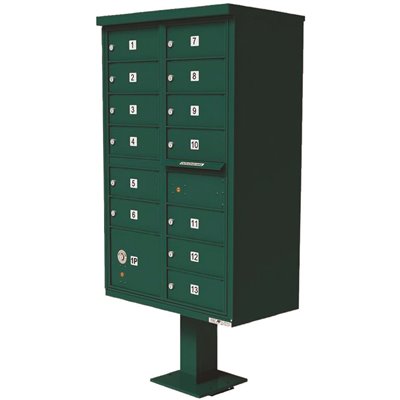 MAILBOX 13 PED FOREST GREEN