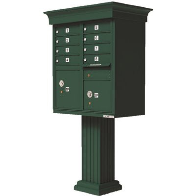 MAILBOX 8 PED FOREST GREEN