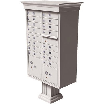 MAILBOX 16 PED WHITE