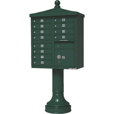 MAILBOX 12 PED FOREST GREEN