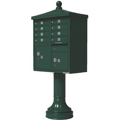 MAILBOX 8 PED FOREST GREEN