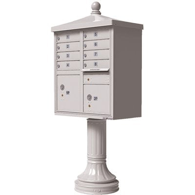 MAILBOX 8 PED WHITE