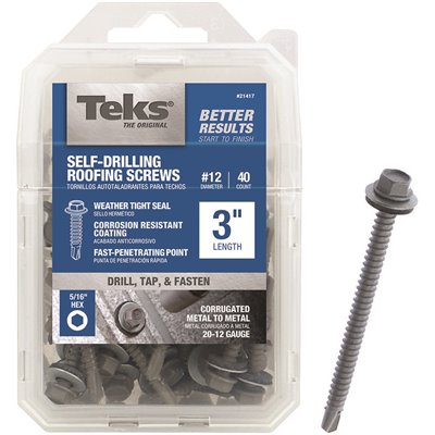 #12X3 HEX SCREWS 40PK