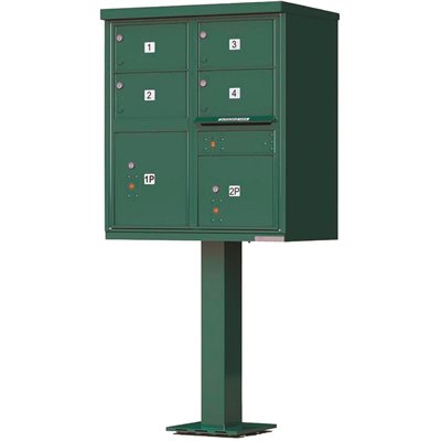 MAILBOX 4 PED FOREST GREEN