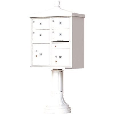 MAILBOX 4 PED WHITE