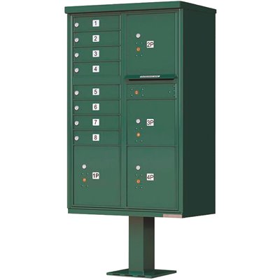 MAILBOX 8 PED FOREST GREEN