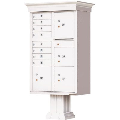 MAILBOX 8 PED WHITE