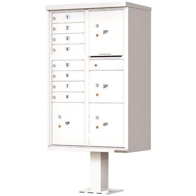 MAILBOX 8 PED WHITE