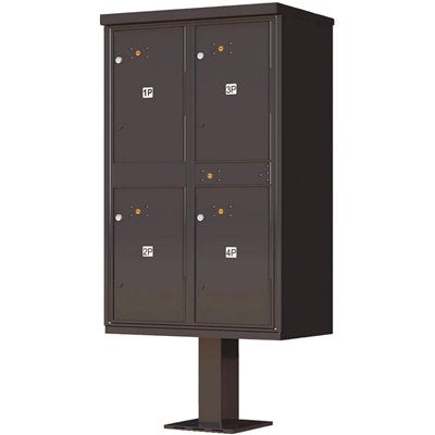 4 PARCEL LOCKERS PED  BLK