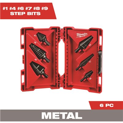 6 PC STEP DRILL BIT SET