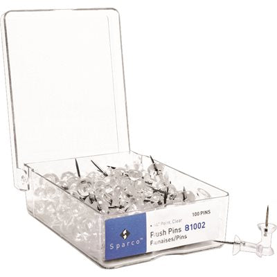 PUSH PIN,CLEAR,100/BX