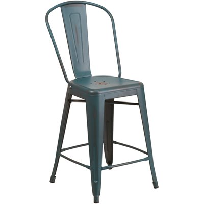 24" BLUE BAR STOOL