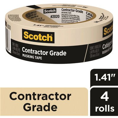 1.41"X60.1YDS MASK TAPE 4PK