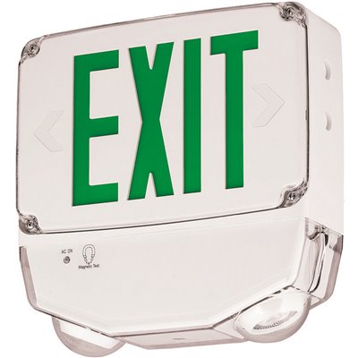 WHITE/GREEN LED EXIT SIGN