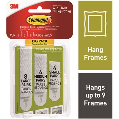 HANGING ADHESIVE STRIPS 12CS