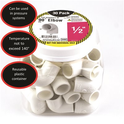 1/2" PVC ELBOW SXS PK/30