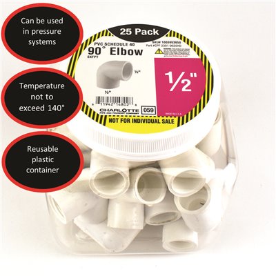 1/2" PVC ELBOW SXF 25-PACK