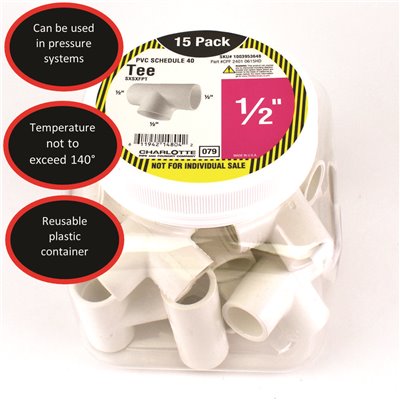 1/2" PVC TEE SXSXS PK/15