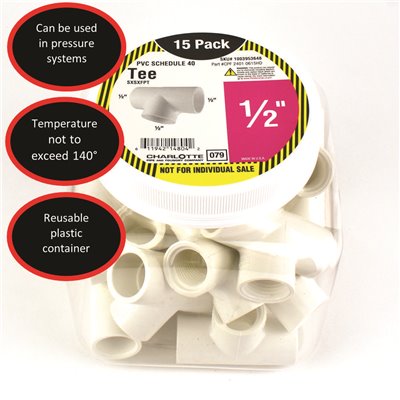 1/2" PVC TEE SXSXFPT PK/15