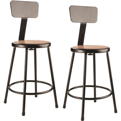 24" STOOL W/BCKRST BLK 2PK