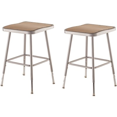 19/27"HGT SQ STOOL GRY 2PK