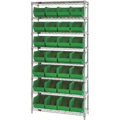 WIRESHELVING 8T 36X14X74 GN