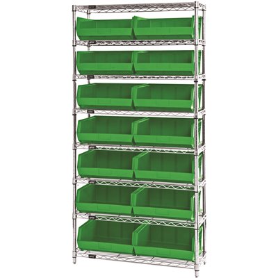 WIRESHELVING 8T 36X14X74 GN