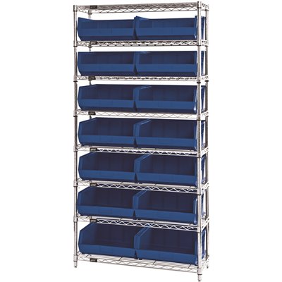 WIRESHELVING 8T 36X14X74 BL