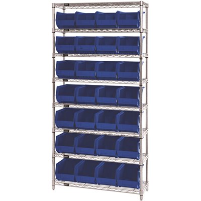 WIRESHELVING 8T 36X14X74 BL