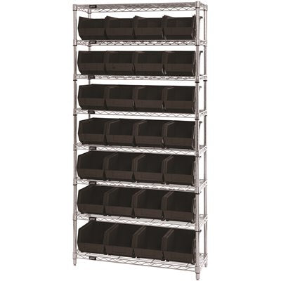 WIRESHELVING 8T 36X14X74 BK