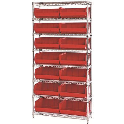 WIRESHELVING 8T 36X14X74 RED