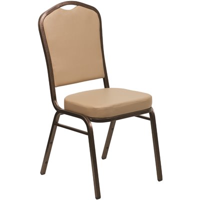 TAN FABRIC STACK CHAIR