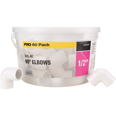 1/2" SCH 40 PVC 90° ELB 60PK