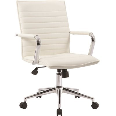 DESK CHAIR W/ARMS WHITE/CHRM