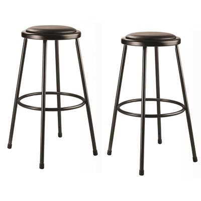 30" VYL PAD STOOL BLK 2PK